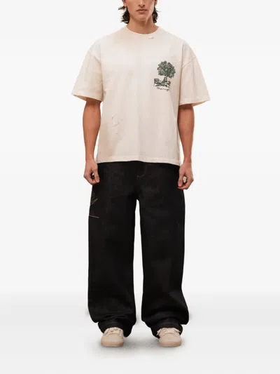 Rough Tree-print T-shirt In White