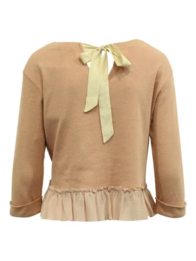 Pre-owned Miu Miu Ruffled-hem Top In Neutral