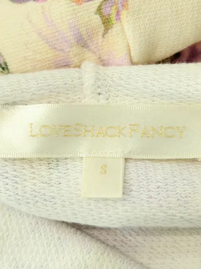 Pre-owned Loveshackfancy Floral-print Drawstring Hoodie In Neutral