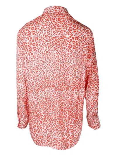 Pre-owned Maje Leopard-print Button-down Shirt In Orange