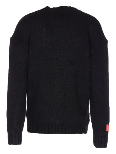 Vision Of Super Heart-embroidered Button Cardigan In Black