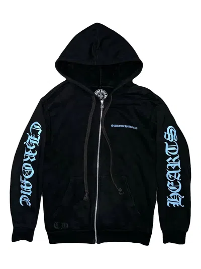 Chrome Hearts Logo-print Zip-up Hoodie In Black