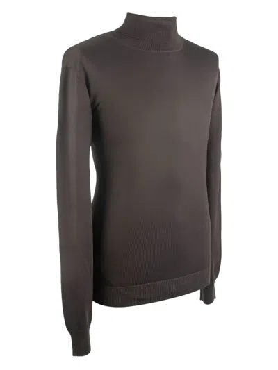 Giuuno Turtleneck Wool Sweater In Gray