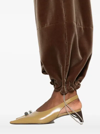 Fabiana Filippi Elastic Waist Casual Pants In Brown