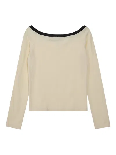 Rest&recreation Off-the-shoulder Long-sleeve Top In Neutral