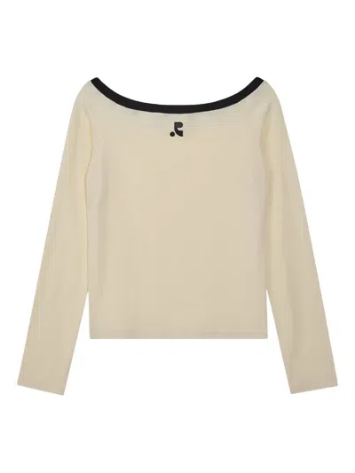 Rest&recreation Off-the-shoulder Long-sleeve Top In Neutral