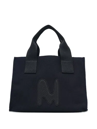 Msgm Micro M Tote Bag In Blue