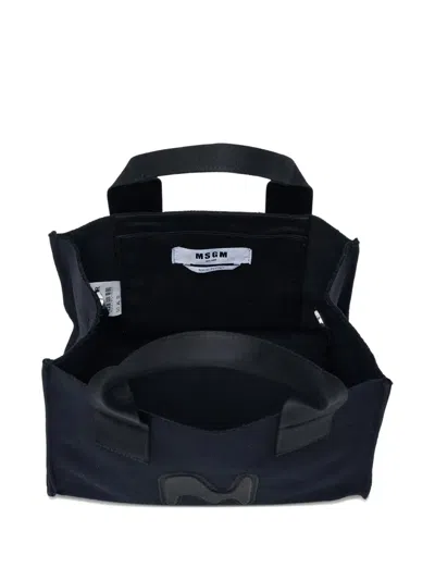 Msgm Micro M Tote Bag In Blue