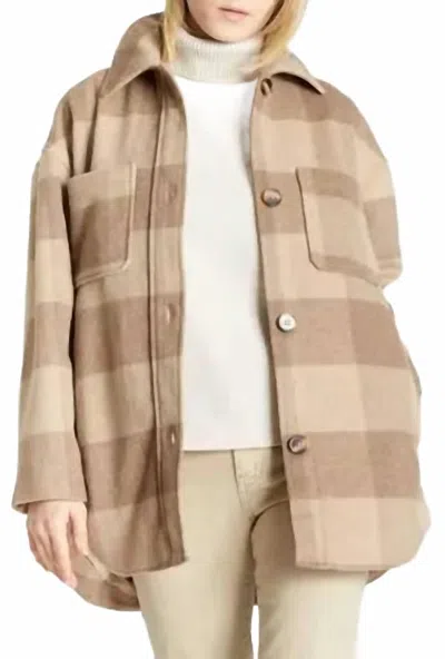 Oat New York 2-pocket Plaid Coat In Latte In Multi