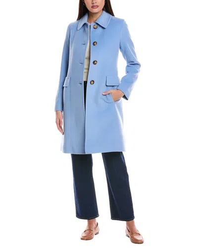 Fleurette Medium Wool Coat In Blue