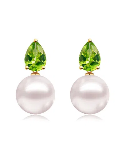Kai Fine Jewelry 14k 0.90 Ct. Tw. Peridot & 8-9 Mm Pearl Venus Tear In White