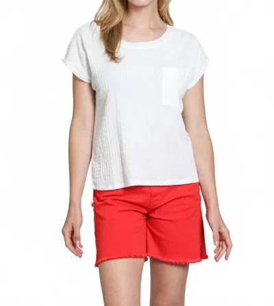 Apny Single Pocket Stretch Cotton Top In White