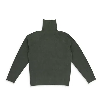 Aimé Leon Dore Green Boiled Wool Turtleneck Sweater In Green