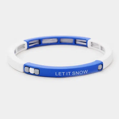 Fashnzfab Let It Snow Message Stretch Bracelet Multi In Multi