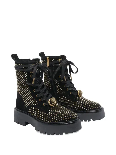 Kurt Geiger Stud-embellished Lace-up Boots In Animal Print