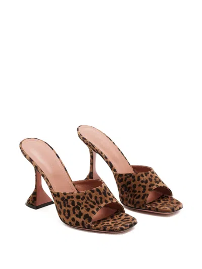 Amina Muaddi Brown Pumps With Distinctive Heel And Modern Silhouette In Brown