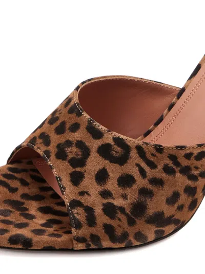 Amina Muaddi Brown Pumps With Distinctive Heel And Modern Silhouette In Brown