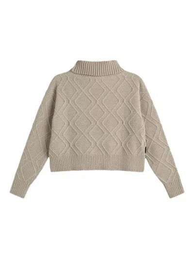 Rrd Diamond-pattern Turtleneck Sweater In Neutral