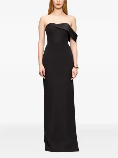 V:pm Atelier Lya One-shoulder Draped Maxi Dress In Black