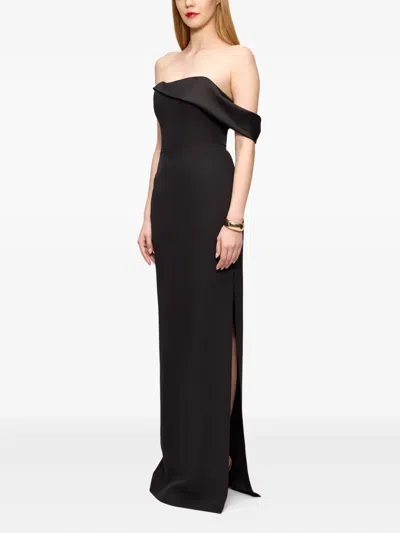 V:pm Atelier Lya One-shoulder Draped Maxi Dress In Black