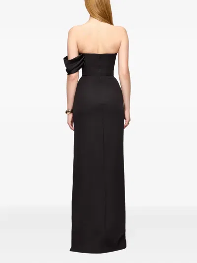 V:pm Atelier Lya One-shoulder Draped Maxi Dress In Black