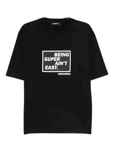 Dsquared2 Dsquared Men Black Cotton Oversize T-shirt In Black