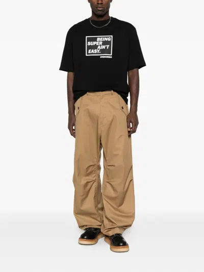 Dsquared2 Dsquared Men Black Cotton Oversize T-shirt In Black