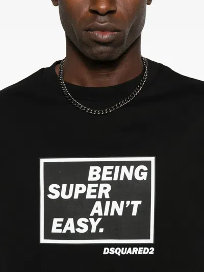 Dsquared2 Dsquared Men Black Cotton Oversize T-shirt In Black