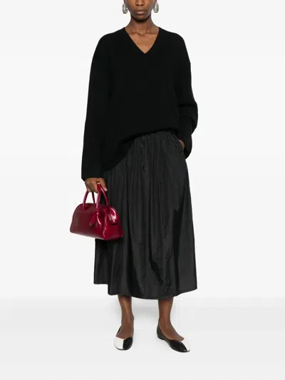 6397 Drawstring Elastic-waist Skirt In Black