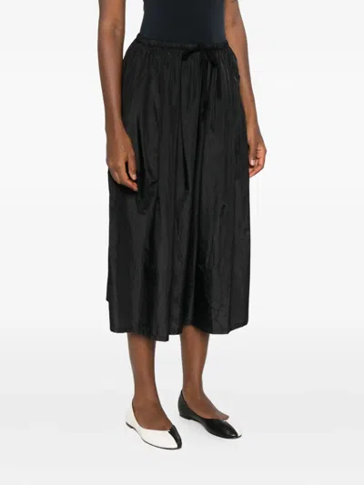 6397 Drawstring Elastic-waist Skirt In Black