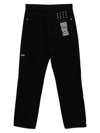 Ksubi Embroidered-patch Jeans In Black