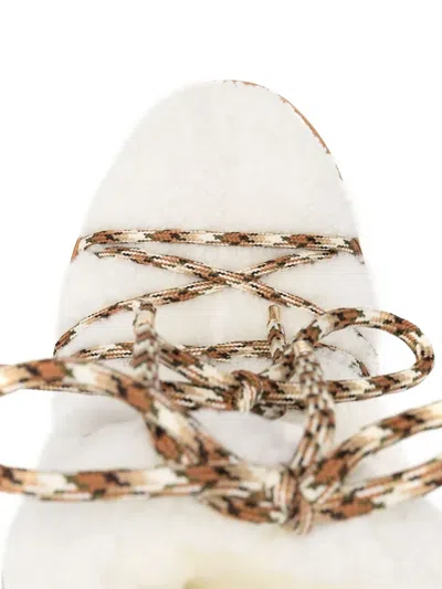 Moon Boot 40mm Lace-up Shearling Boots In Neutral