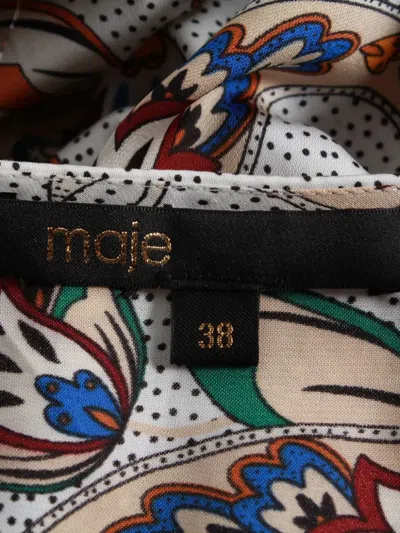 Pre-owned Maje Paisley-print Balloon-sleeve Mini Dress In White