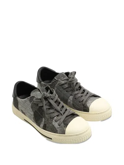 Pre-owned Valentino Garavani Camouflage-print Cap-toe Sneakers In Gray