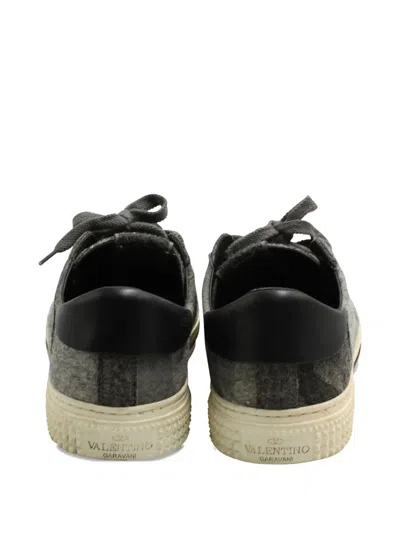 Pre-owned Valentino Garavani Camouflage-print Cap-toe Sneakers In Gray