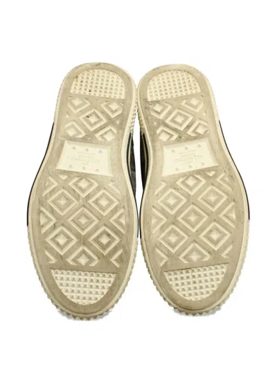 Pre-owned Valentino Garavani Camouflage-print Cap-toe Sneakers In Gray