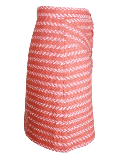 Pre-owned Maje Button-front A-line Mini Skirt In Orange