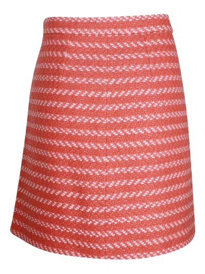 Pre-owned Maje Button-front A-line Mini Skirt In Orange