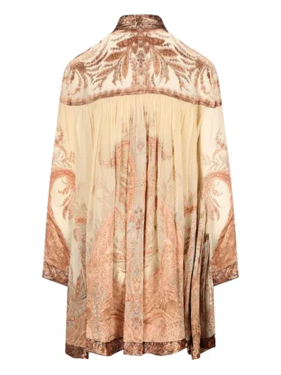 Zimmermann 'hypnotic' Mini Dress In Neutral