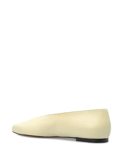Neous Beid Pointed-toe Leather Ballet Flats In White