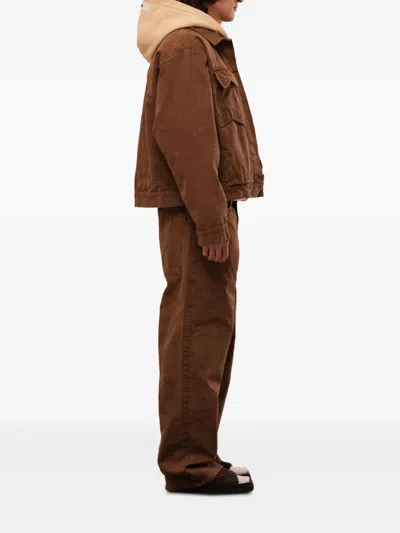 Rough Patch-pocket Jacket In Brown