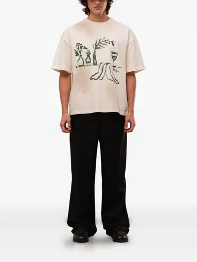 Rough Logo-print T-shirt In Neutral