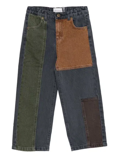 拼色拼接牛仔裤