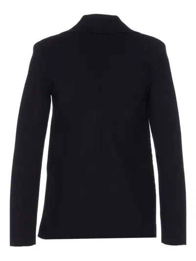 Elisabetta Franchi Tailored Double-breasted Jacket With Structured Silhouette In Black