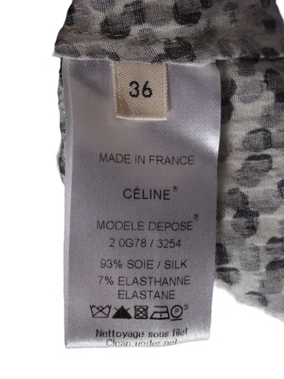 Pre-owned Celine Polka-dot Sleeveless Top In Gray