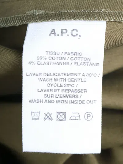 Pre-owned Apc Belted Button-front Dress In Green