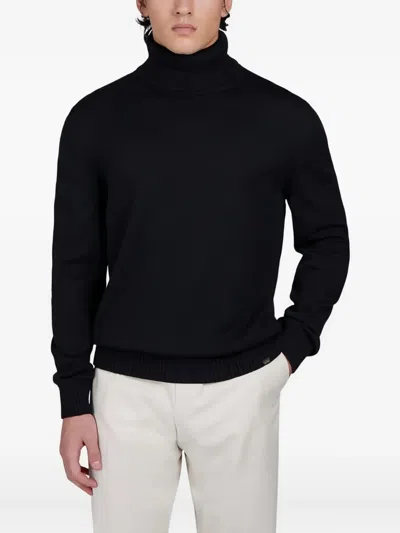 Paul & Shark Soft Cool Touch Wool Turtleneck In Black