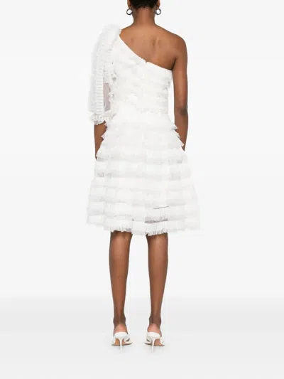Gemy Maalouf Ruffled One-shoulder Dress In White
