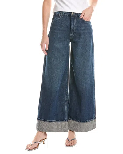 Rag & Bone Sofie High-rise Ankle Wide Leg With Cuff Jeans Dwnjl In Blue