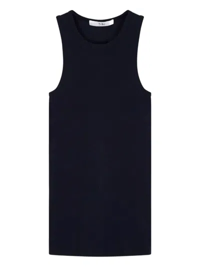 Tibi Racer-back Design Tank Top In Black